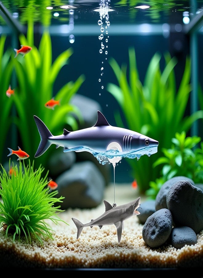 Cauaoa 1 Pc Floating Shark Ornament - Adjustable Aquarium Shark Animal Decor | Aquarium Floating Shark Ornaments Thematic Ornaments Suitable for Aquarium All Kinds of Fish Tank and Home, Shark Pool Décor - Image 4